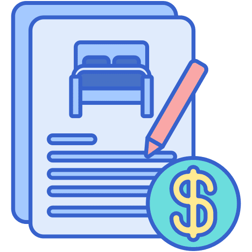 Administration finances holidays hotel icon