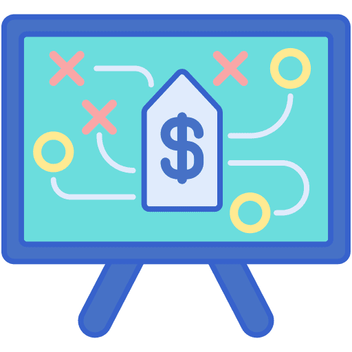Pricing business and finance hotel strategy icon