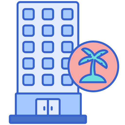 Resort terrace traveling vacation icon