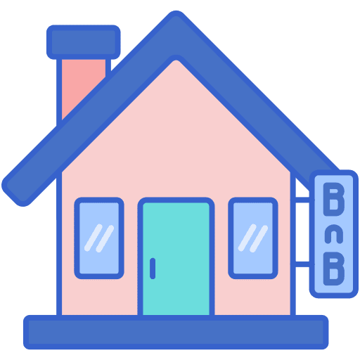 Bed and breakfast hotel service bed breakfast icon