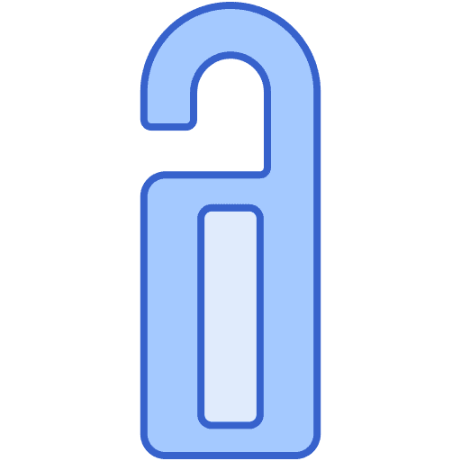 Door hanger hotel service doorknob signaling icon