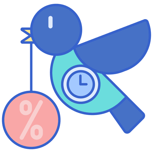 Early bird holidays early bird booking icon