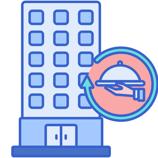 Full service hostel resort food tray icon