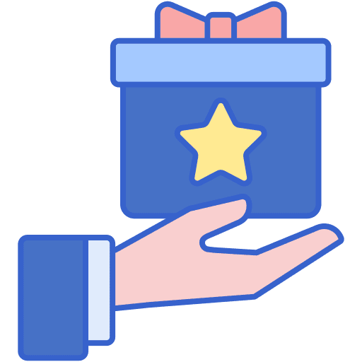 Customer loyalty marketing hand hostel icon