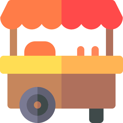 Street food food and restaurant food stall food cart icon Street food food and restaurant food stall food cart icon
