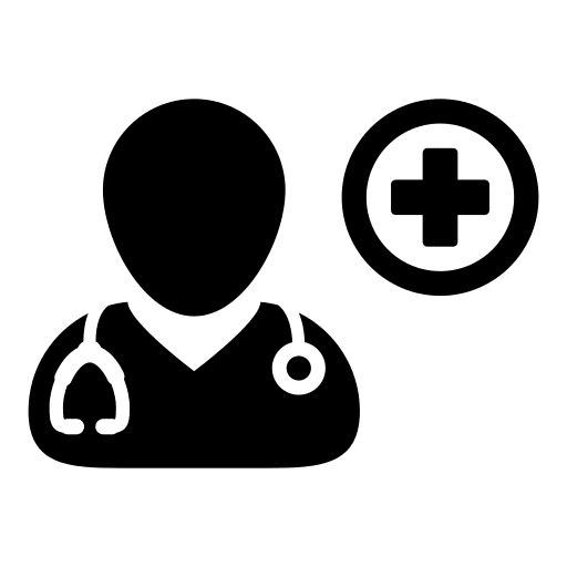 Hospital professions and jobs medical assistance physician icon