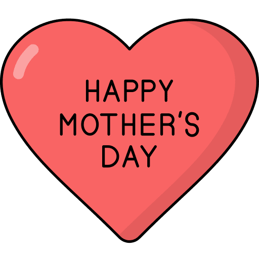 Heart mothers day heart greeting card icon Heart mothers day heart greeting card icon