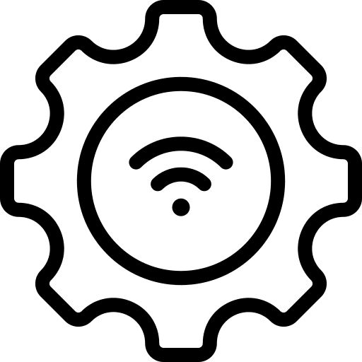 Gear setting cogwheel wireless connection icon Gear setting cogwheel wireless connection icon