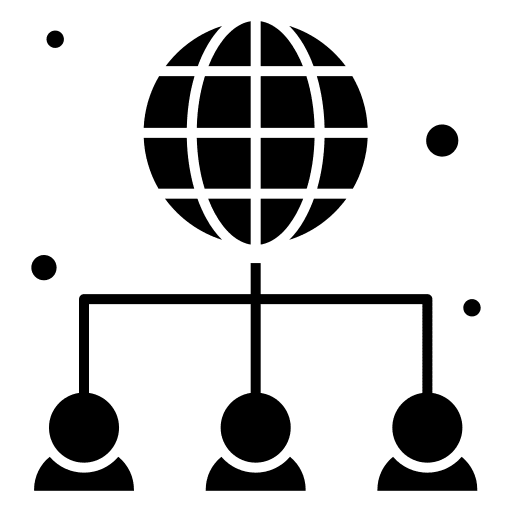 User connection earth grid globe grid icon