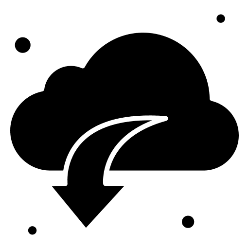 Cloud computing down arrow storage data icon