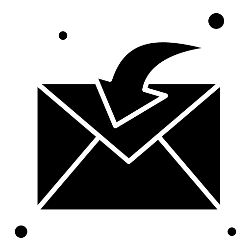 Message received envelope mail inbox down arrow icon