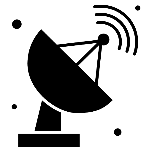 Satellite dish signal technology communications icon Satellite dish signal technology communications icon