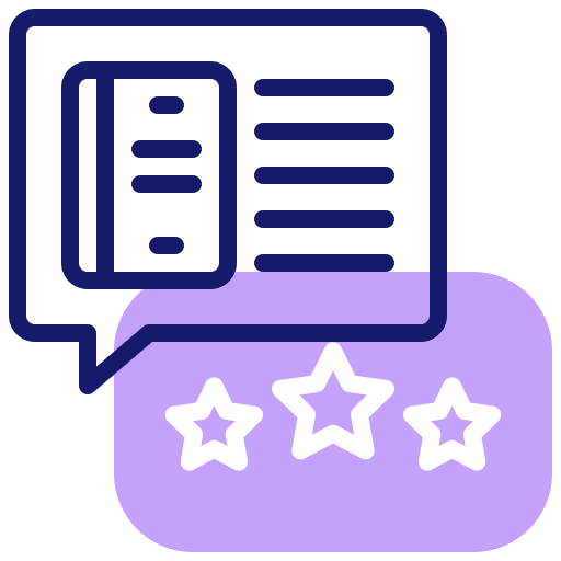 Review feedback book marketing icon Review feedback book marketing icon