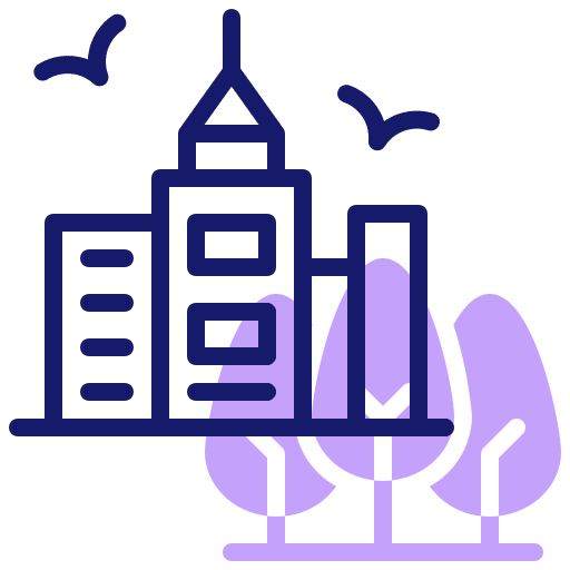 City architecture and city cities tree icon