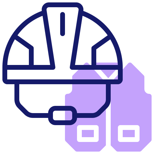 Helmet construction vest safety icon Helmet construction vest safety icon