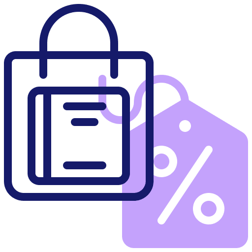 Shopping bag commerce percentage discount icon Shopping bag commerce percentage discount icon