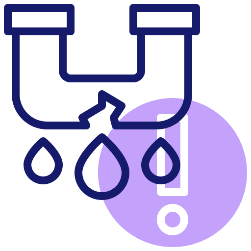 Leaking pipeline construction and tools leaking icon
