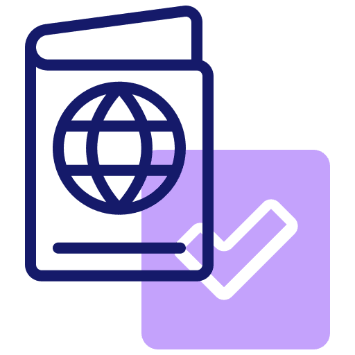 Passport identification document check icon Passport identification document check icon
