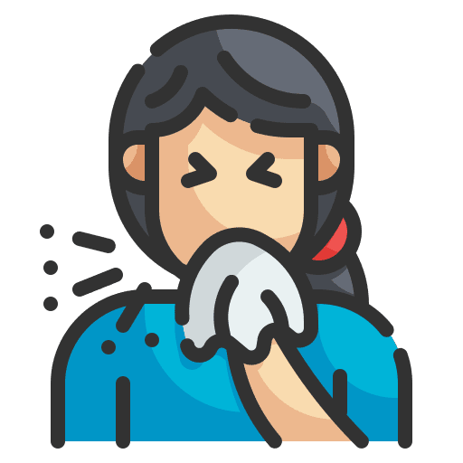 Cough sneeze woman illness icon