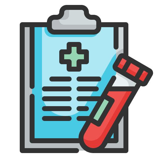 Blood test healthcare and medical clipboard test tube icon Blood test healthcare and medical clipboard test tube icon