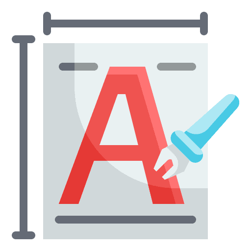 Font art and design draw format icon