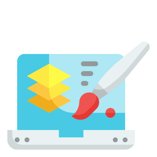 Paint brush paint design art and design icon Paint brush paint design art and design icon