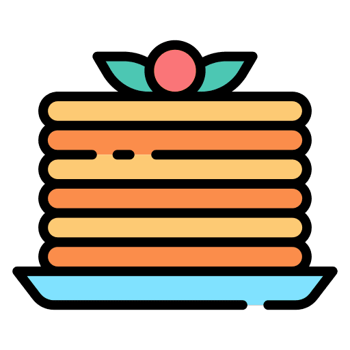 Pancake dessert breakfast food and restaurant icon Pancake dessert breakfast food and restaurant icon