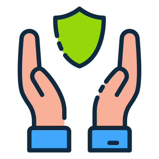 Shield people shield life insurance icon