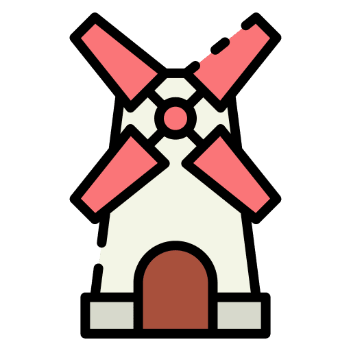 Windmill farming and gardening windmill power plant icon Windmill farming and gardening windmill power plant icon