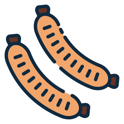 Sausages meat sausages fast food icon Sausages meat sausages fast food icon