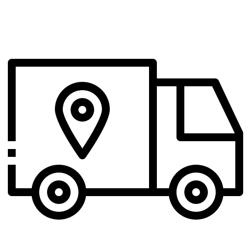 Delivery truck pin transportation shipping and delivery icon