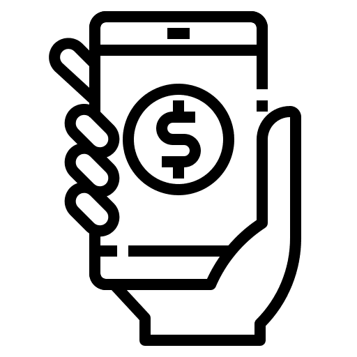 Mobile payment mobile phone online payment hand icon