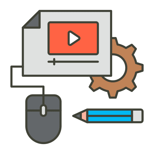 Video lecture online computer mouse icon