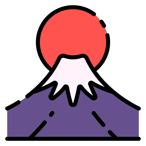 Mount fuji sun landscape nature icon