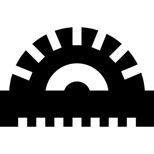 Protractor measurement education protractor icon
