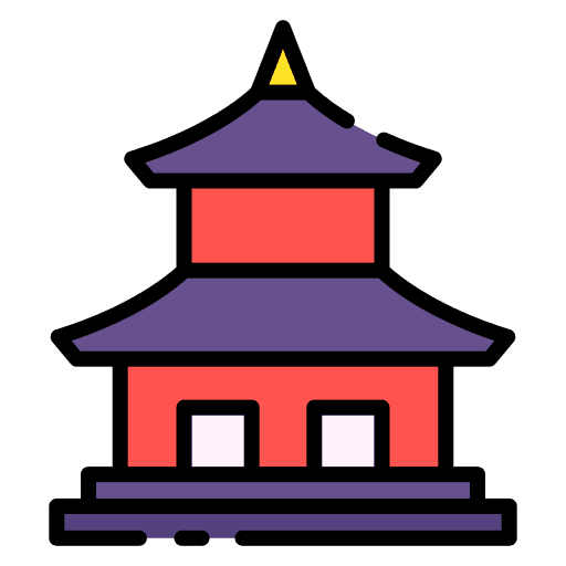 Temple japanese sakura pagoda icon