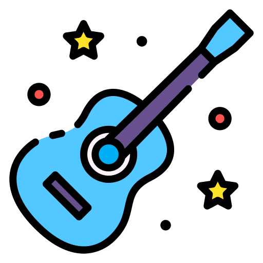 Guitar heart love music and multimedia icon