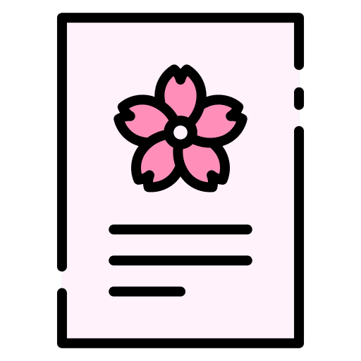 Postcard japan greeting card birthday and party icon
