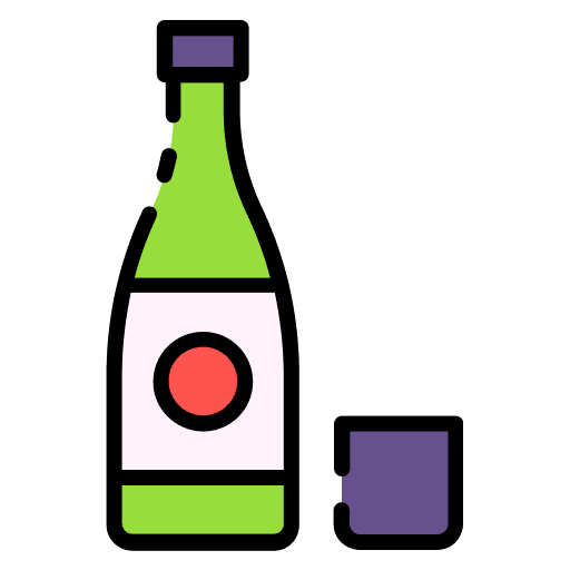 Sake bottle japanese alcohol icon
