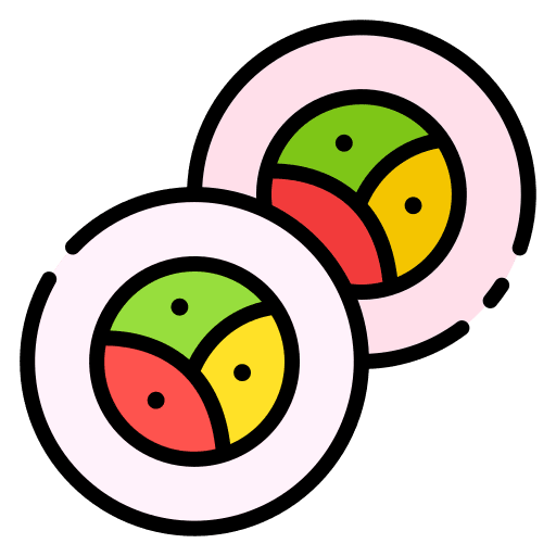 Sushi food and restaurant asian food roll fish icon