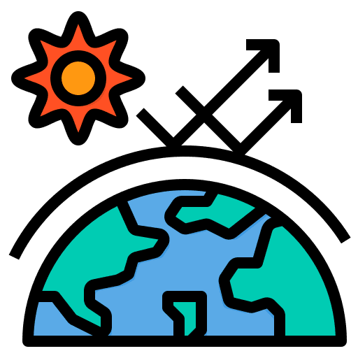 Global warming greenhouse effect greenhouse earth icon