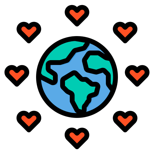 Save the world charity earth day love icon Save the world charity earth day love icon