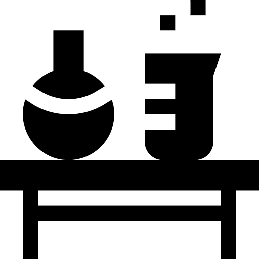 Experiment chemistry education flasks icon