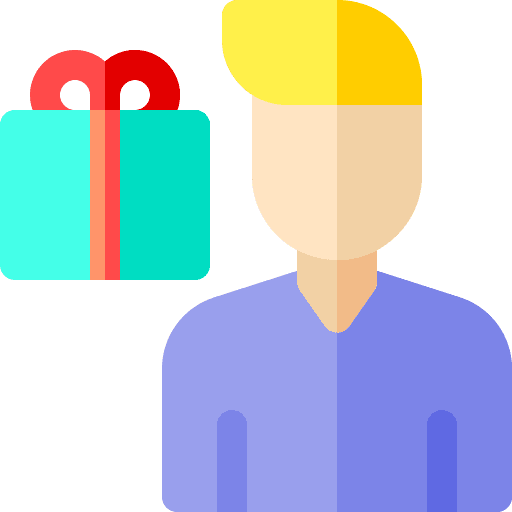 Dad user surprise present icon Dad user surprise present icon