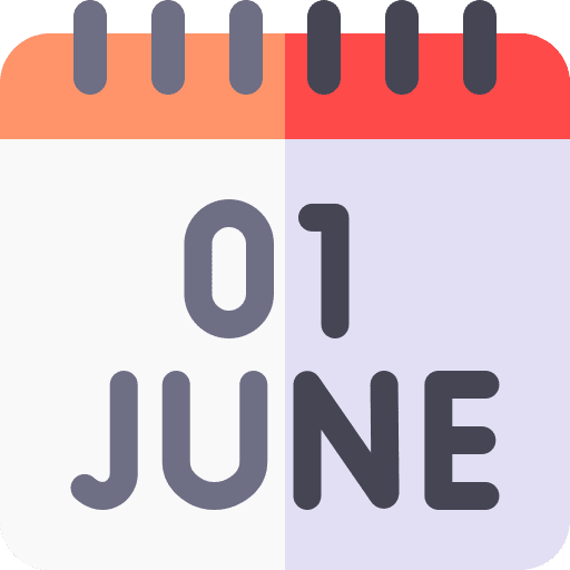 June 1 date schedule celebration icon June 1 date schedule celebration icon