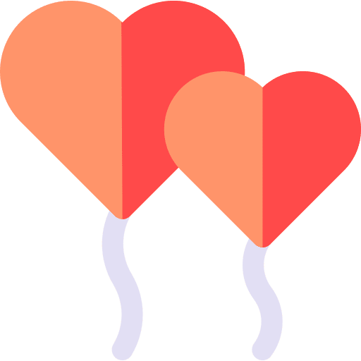 Balloon decoration birthday and party valentines day icon Balloon decoration birthday and party valentines day icon