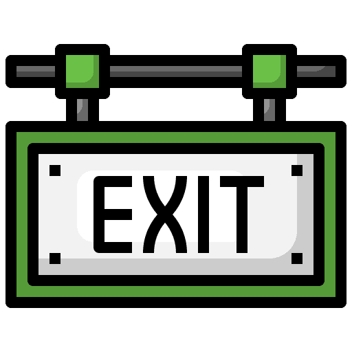 Exit signboard exit door signaling icon