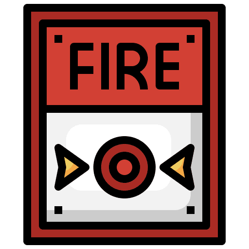 Fire alarm security fire button press icon Fire alarm security fire button press icon