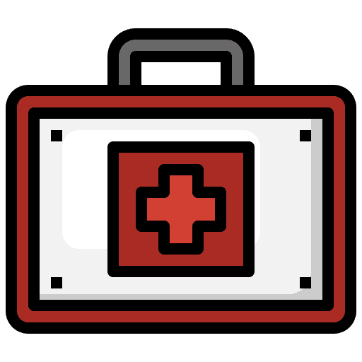 First aid kit hospital medicine and health emergency icon