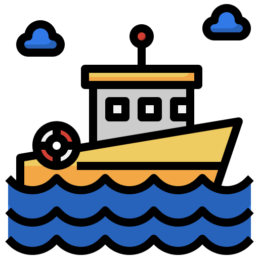 Lifeboat sea navigation ocean icon